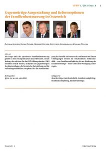 Gegenwärtige Ausgestaltung und Reformoptionen der Familienbesteuerung in Österreich